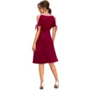 Generic Women's Knitting stretchable Solid Round Neck Sleeveless Dress (Maroon)