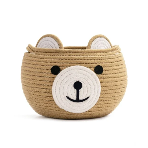 Generic Cotton Bear Shaped Storage Baskets Pack of 1 (Beige)