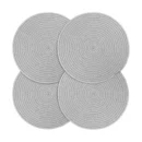 Generic Cotton Dining Table Round Placemat Mats Set of 4 (Grey)