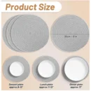 Generic Cotton Dining Table Round Placemat Mats Set of 4 (Grey)