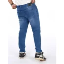 Generic Men's Cotton Blended Solid Plus Size Jeans (Blue)